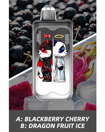 Merry Mi Panda Twins 40000 Puffs – podwójny smak w jednym urządzeniu - smak A Blackberry Cherry B Dragon Fruit Ice