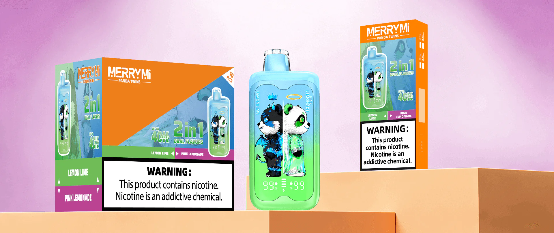Merry Mi Panda Twins 40000 - warianty smakowe Dual Flavor