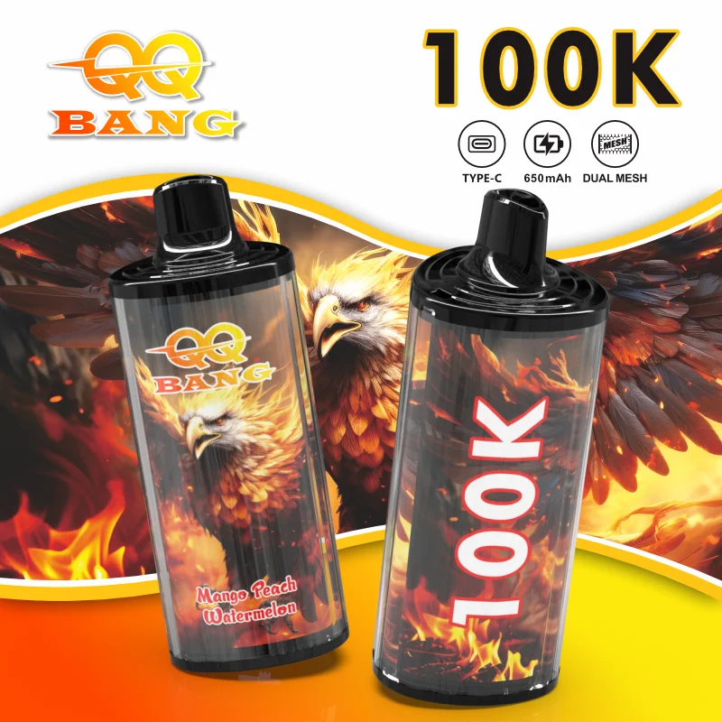 QQ Bang 100K Puffs - jednorazowy vape Dual Mesh rechargeable - wariant QQ Bang 100K Vape Mango Peach Watermelon