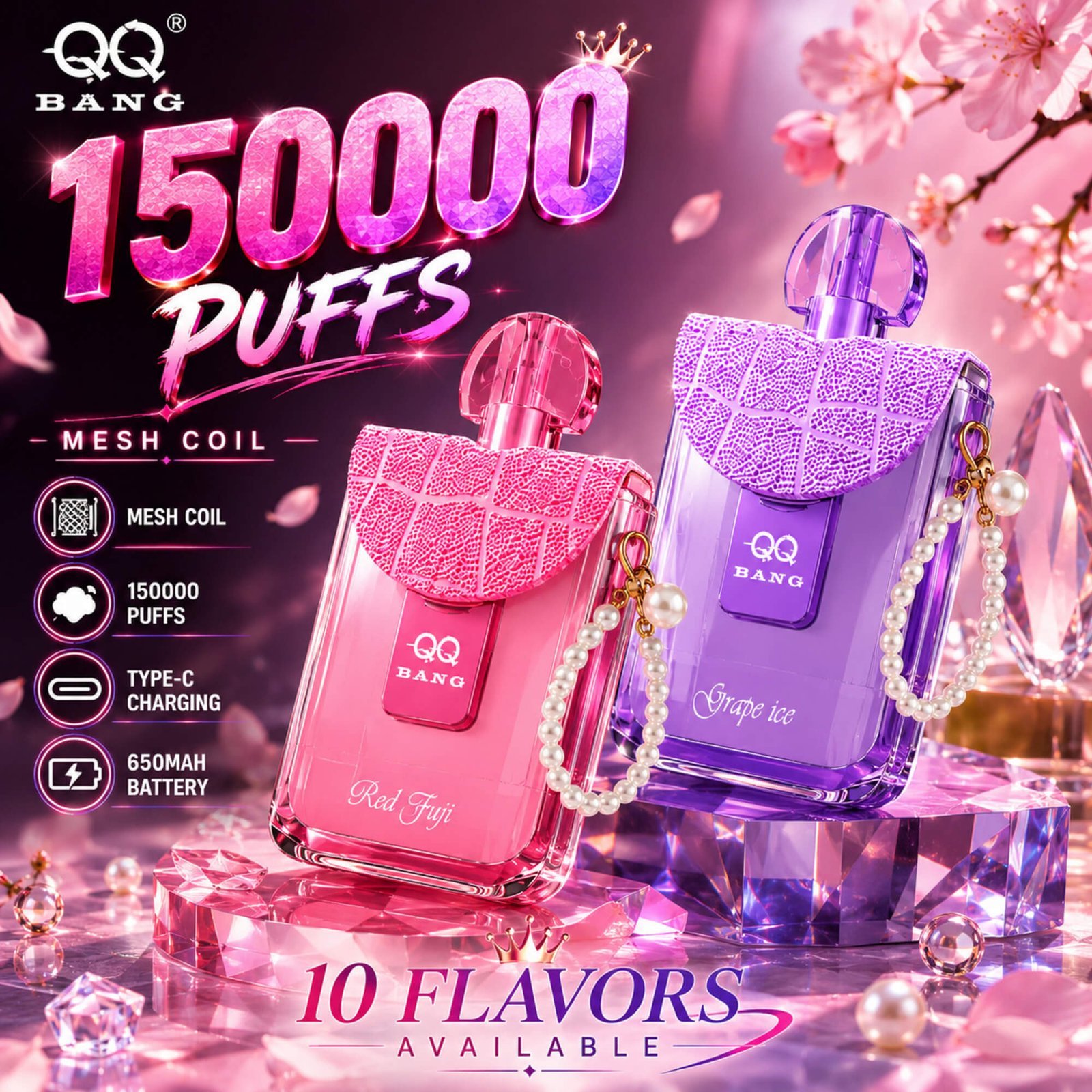 QQ Bang 150K Puffs - Dual Mesh USB-C rechargeable disposable vape - wariant QQ Bang 150k Product main image